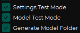 Settings Test Mode